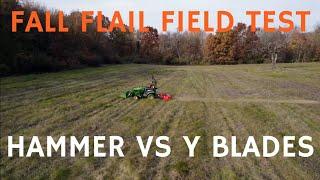 HAMMER BLADES VS Y BLADES!  HOW DO DIFFERENT BLADES CUT? FLAIL MOWER FIELD TEST!