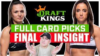 DRAFTKINGS: UFC Vegas 107: Blanchfield vs. Barber FULL CARD Predictions