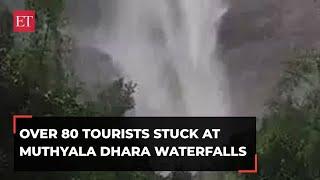 Telangana: Over 80 tourists stranded at Muthyala Dhara waterfalls in Mulugu; rescue ops underway