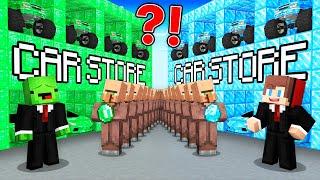 Mikey EMERALD vs JJ DIAMOND Car Store Survival Battle in Minecraft (Maizen)