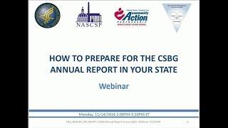 How to Prepare for the CSBG Annual Report in Your State