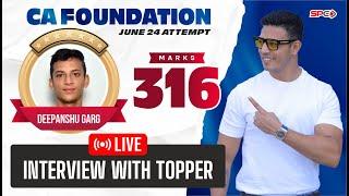 Live Interview with CA Foundation Toppers June 24 Attempt I Deepanshu Garg