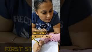 First steps in writing  #teacheraysha #merapreschool #homeschooling