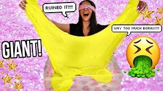 *OMG* DIY GIANT SLIME BLINDFOLDED SLIME CHALLENGE FOR VALENTINE'S DAY! NICHOLE JACKLYNE