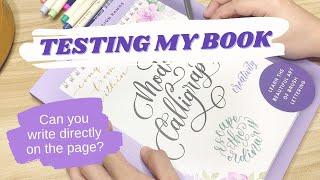 Can you write directly on my book? | Testing my book for the first time | Modern Calligraphy