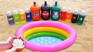 Giant Coca, Fanta, Sprite, Mirinda, Mtn Dew, Many Other Sodas VS Mentos in the Pool