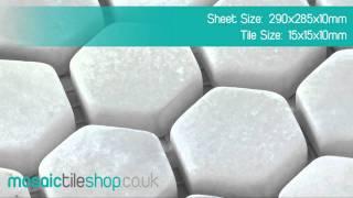 Mosaic Tile Shop - Oriental Marble Mosaics - Blanco Hexagon Mosaic Tiles