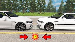 BMW M4 f82 Vs BMW M3 e46 CRASH TEST - Realistic Car Crashes (BeamNG Drive)