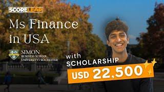 Ms in Finance at University of Rochester, Simon School of Business with Scholarship