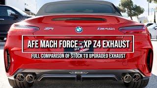 BMW Z4 AFE Mach Force-Xp exhaust comparison - Huge improvement over stock!  - World premiere!