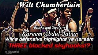 Wilt Chamberlain - Shot Blocking and Defensive Highlights Vs Kareem Abdul-Jabbar