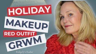 GRWM: Glam Festive Holiday Makeup to Pair with Red Outfits! (Beginner Makeup Women 50+)