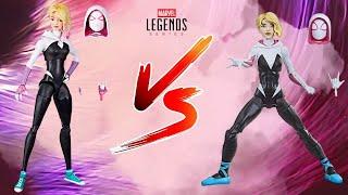 Comparación de las 2 figuras de acción de Spider-Gwen Marvel legends across the spider verse reseña