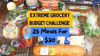 Extreme Grocery Budget Challenge 2024/ 25 Meals For $30/ Real Meals With Meat For Real Families