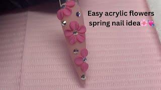 How to create 3D acrylic flowers | beginner nail tutorial | 3d flowers