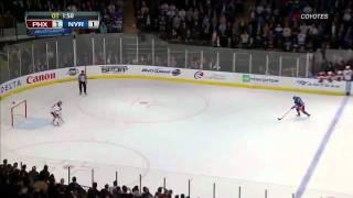 Mike Smith incredible penalty shot save on Gaborik 1/10/12