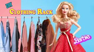 DIY Doll Garment Clothes Rack & Paper Hangers | Easy barbie Crafts | Barbie Hacks and Crafts