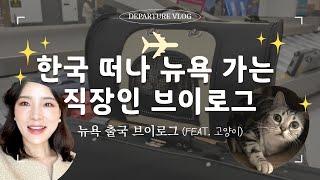 한쿡 떠나 뉴욕 가는 직장인 (뉴욕 출국 브이로그 feat. 고양이) Vlog leaving Korea for New York