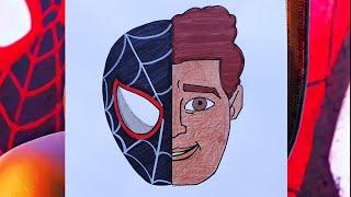 Miles Morales vs Spider-man Drawing | how to draw miles morales spiderman 