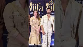 Kareena kapoor & shahid kapoor hugging each other At Star Studded Press Conference Of Iifa