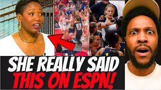MONICA MCNUTT JUSTIFIES MARINA MABREY KNOCKING CAITLIN CLARK OVER AND NOT GETTING EJECTED ON ESPN!