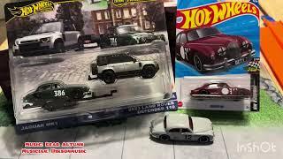 Hot Wheels Premium Team Transport 2025 Jaguar MK 1 /Land Rover Defender Unboxing +2 Mainline Jags