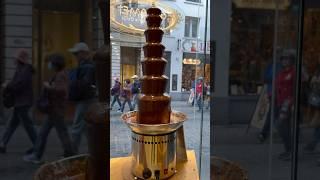  Chocolate fountain and exclusive pralines️ #macaroons #chocolate #fountain #sweets #aboutmagic