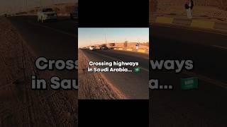 Crossing highways in Saudi Arabia...  #travel #saudi #saudiarabia #hitchhiking