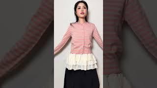 striped spring cardigan PINK