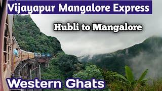 Hubli to Mangalore train Journey through Western Ghats | Vijayapur Mangalore Express #trainvlog