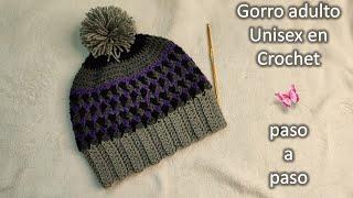 GORRO UNIXES en crochet PASO A PASO