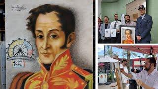 Simon Bolivar's Portrait Live Show, Painting at ICON PARK by Homero Daniel Rodriguez