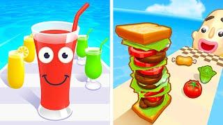 Sandwich Runner vs Juice Run🟥🟩🟨🟧Walkthrough Max Gameplay HJ4796