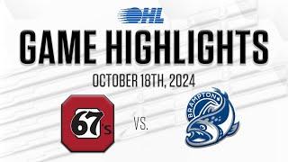 OHL Highlights: Ottawa 67's @ Brampton Steelheads Oct. 18, 2024