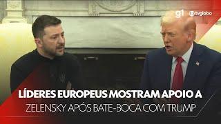 Líderes europeus manifestam apoio a Zelensky após bate-boca com Trump #JN #g1