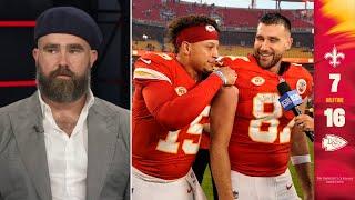 Travis Kelce’s lateral was a designed 1000 IQ play - Jason Kelce on Chiefs lead Saints 16-7 in halft