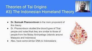 Unit 8: Thai (Tai) Origins; Lesson 4: The Indonesian Homeland Theory