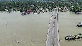 Drone view of Shah Amanat Bridge or Karnaphuli 3rd Bridge