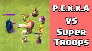 P.E.K.K.A VS ALL SUPER TROOPS | Every Level Pekka Vs Super Troops | Clash of Clans