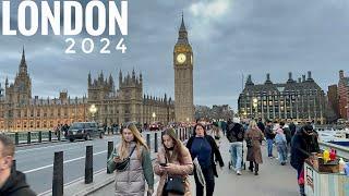 London City Tour 2024 | 4K HDR Virtual Walking Tour around the City | London Winter Walk 2024