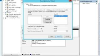 Extend Disk Space WinSrv 2012 R2