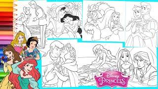 Coloring Disney Prince & Princess Cinderella Sleeping Beauty & More - Coloring Pages for kids