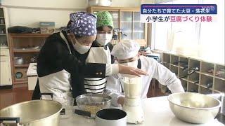 【山口】下関市の小学校で児童が自ら育てた大豆を使い豆腐作りに挑戦