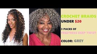 FREETRESS DEEP TWIST IN GREY UNDER $20 CROCHET BRAIDS SHORT SUMMER STYLE