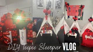 DIY TEEPEE TENT SLEEPOVER!! HOW TO! BUDGET FRIENDLY! VLOG