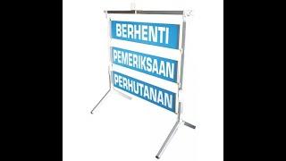 Collapsible Aluminium Polis Road Block Sign With Carrying Bag from BYBIGPLUS.COM