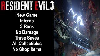 Resident Evil 3 Remake - S-Rank/Inferno/100%/No Damage Walkthrough (PC)