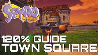 Spyro The Dragon (Reignited) 120% Guide TOWN SQUARE (ALL GEMS, EGGS, DRAGON...)