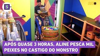 BBB 25: Após quase 3 horas, Aline pesca mil peixes no Castigo do Monstro