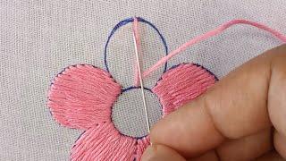 Amazing Hand Embroidery Super Unique Flower Stitch Trick,Needlepoint art,Flower Embroidery Tutorial